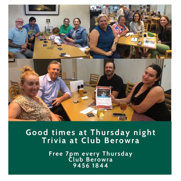 Featured image for “Good times at Thursday night trivia at Club Berowra”